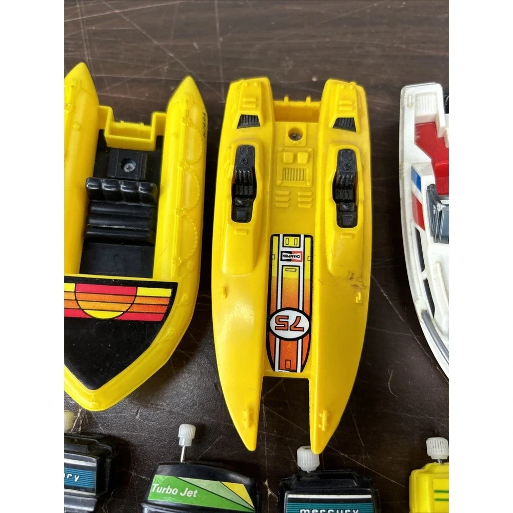 1978 Tomy Motor Boat Wind Up Lot 3 Boats 4 Motors‎ Parts Only Mercury Turbo Jet